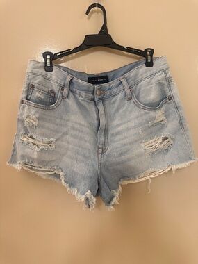 Aeropostale Distressed Light Blue High Rise Denim Cutoff Shorts